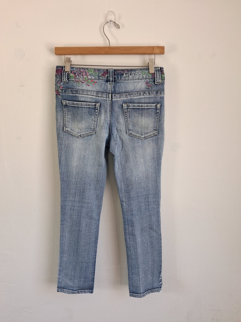 Vintage Guess Mid-Wash Blue Denim Crop Jean Womens 14